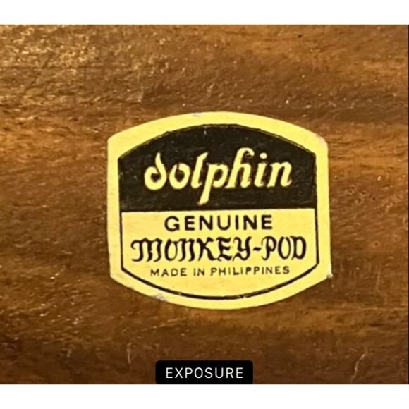 VTG Monkey Pod Wood Leaf Shaped 3 Section Divided Serving Tray/Bowls/Dish-14" - Picture 16 of 16